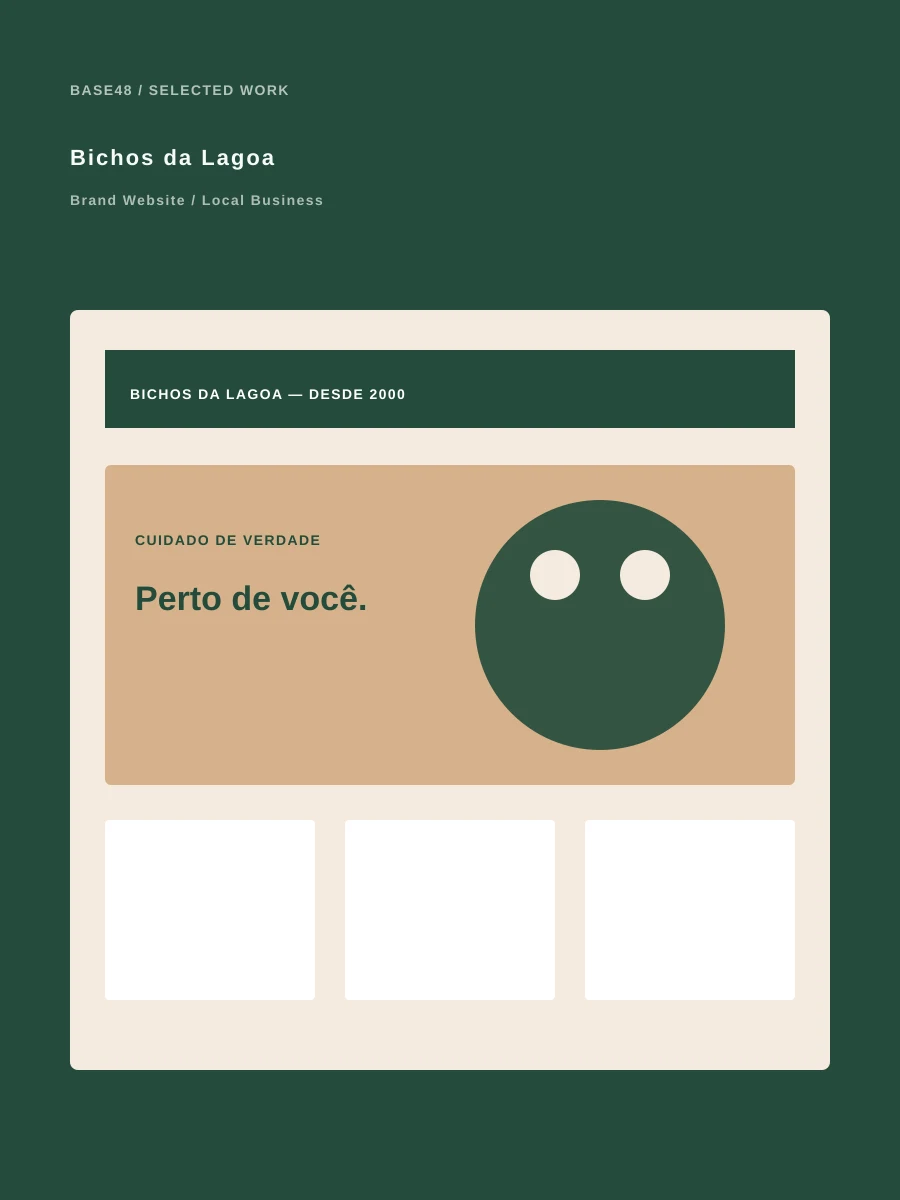 Website do Bichos da Lagoa Pet Shop