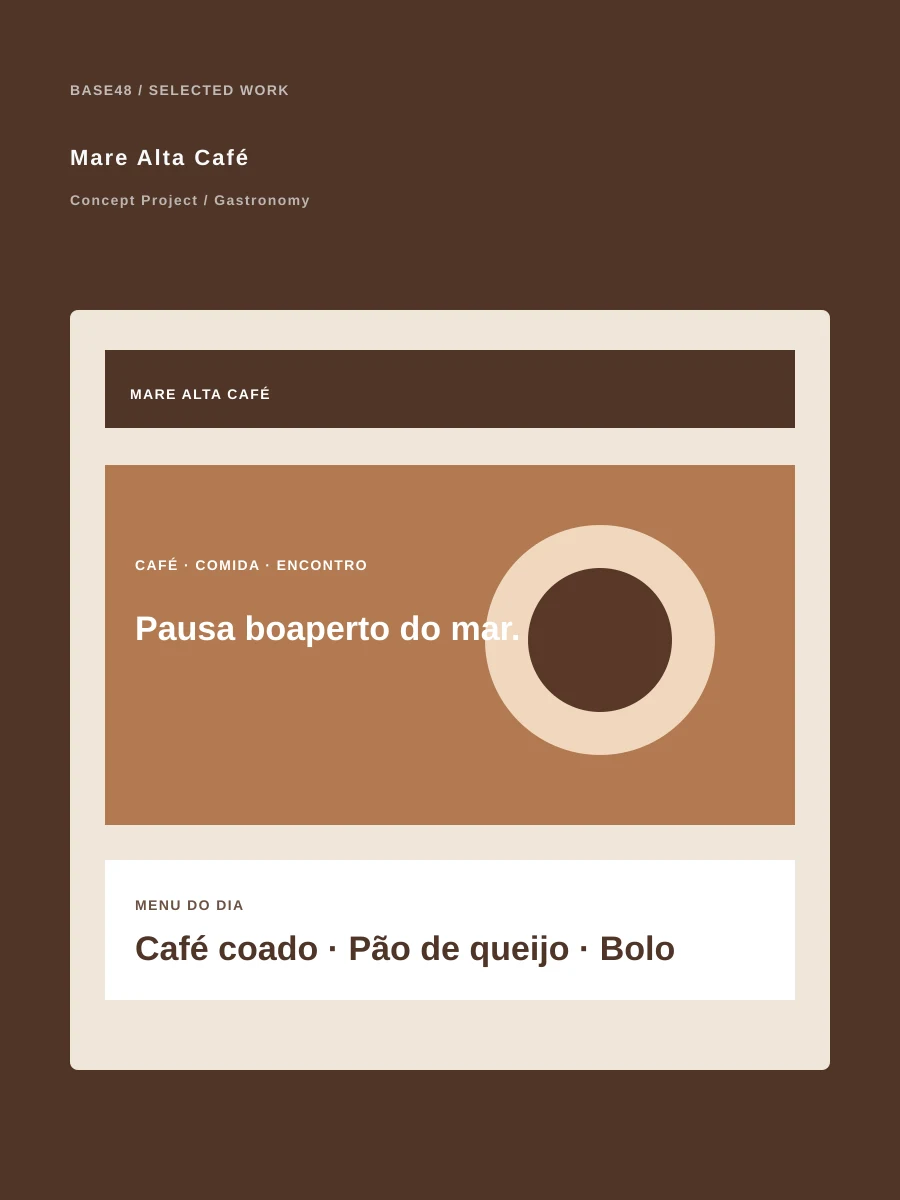 Estudo conceitual Maré Alta Café